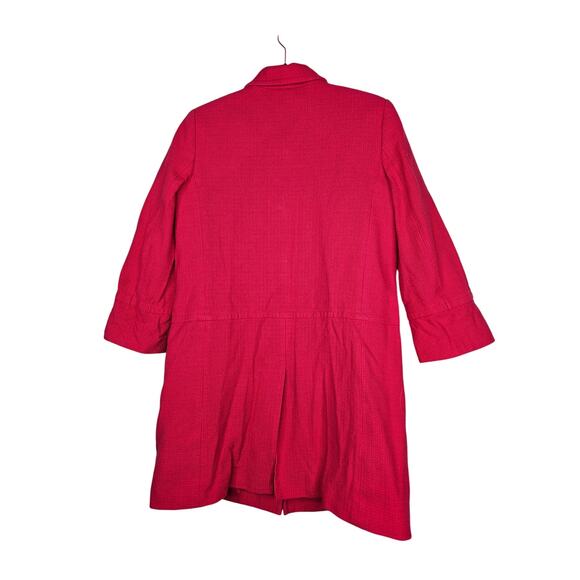 Talbots 10 Pink Coat Cotton Blend Classic Career Button Front Preppy Overcoat - Picture 3 of 4